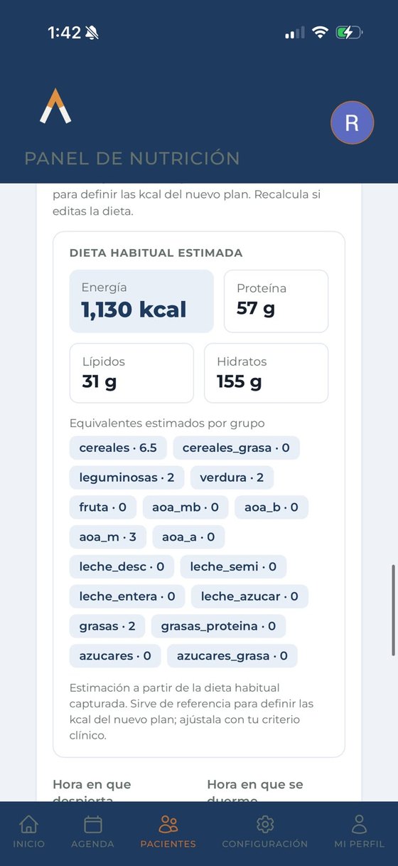 La IA estima kcal, macros y equivalentes SMAE de la dieta habitual